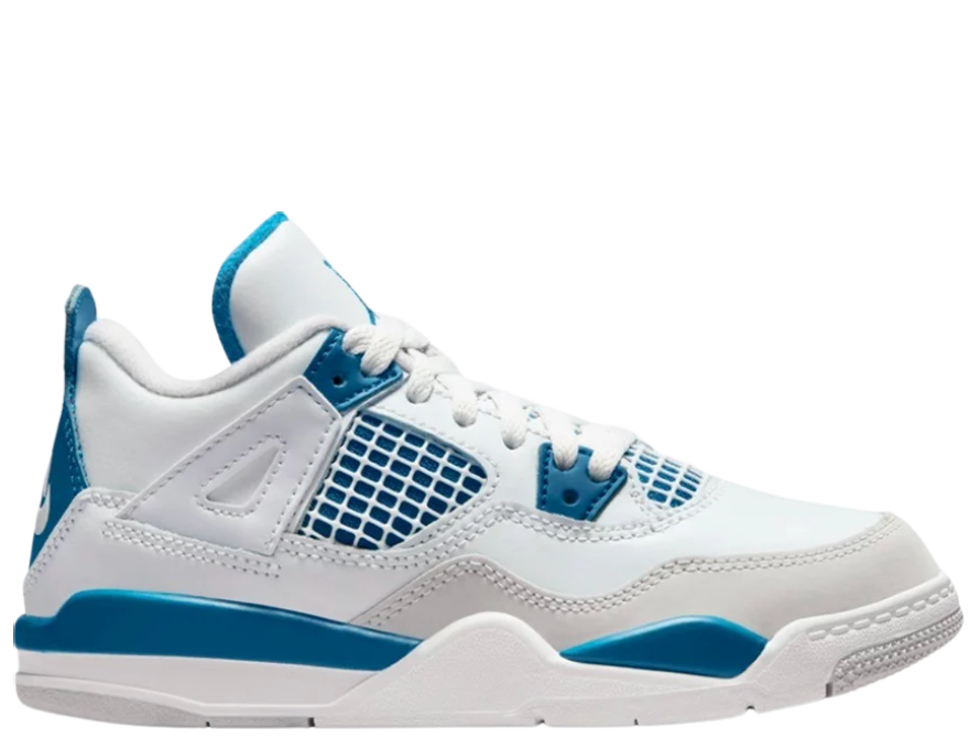 Jordan 4 Retro -White and sale Blue - kids