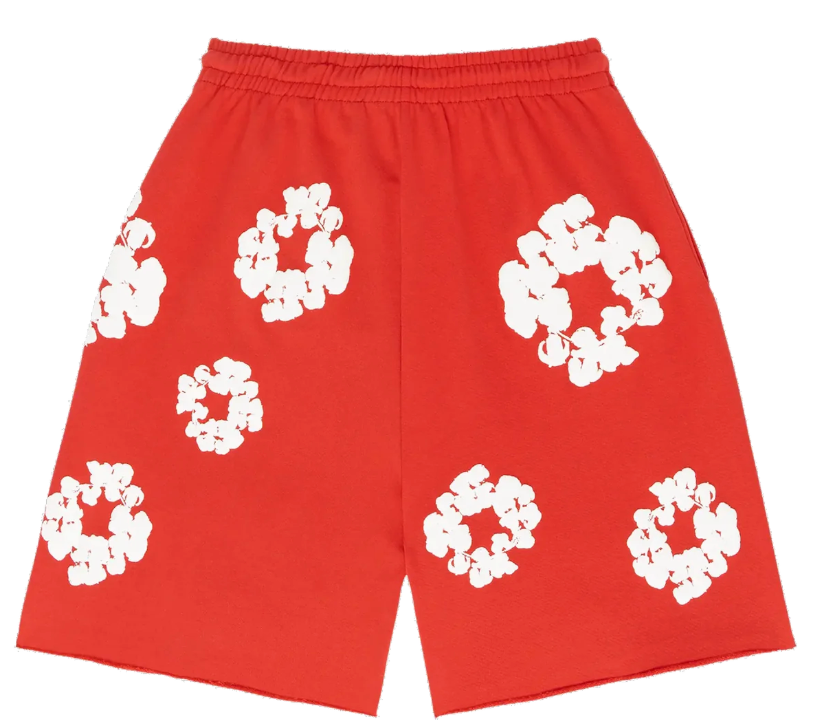 Denim Tears The Cotton Wreath Shorts Red