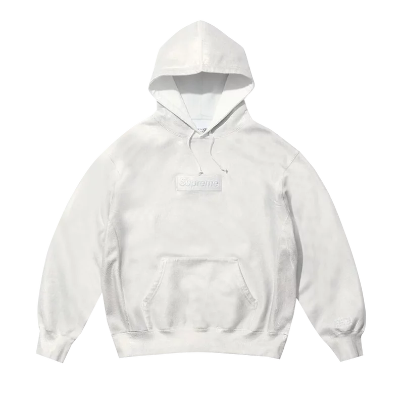 Supreme MM6 Maison Margiela Foil Box Logo Hooded Sweatshirt White SELLZC