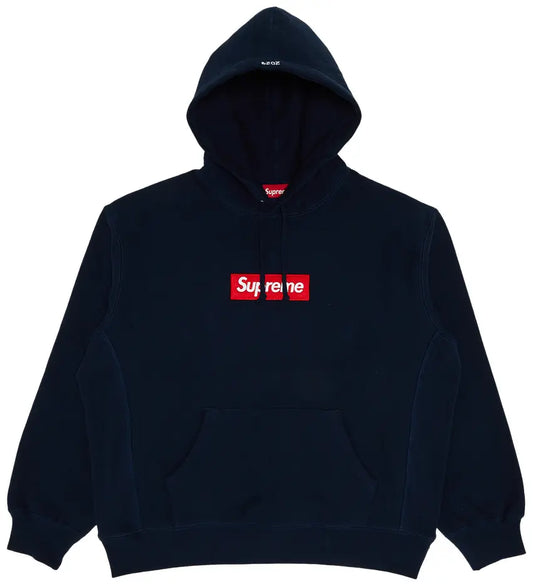 Supreme Box Logo Hooded Sweatshirt Navy FW24