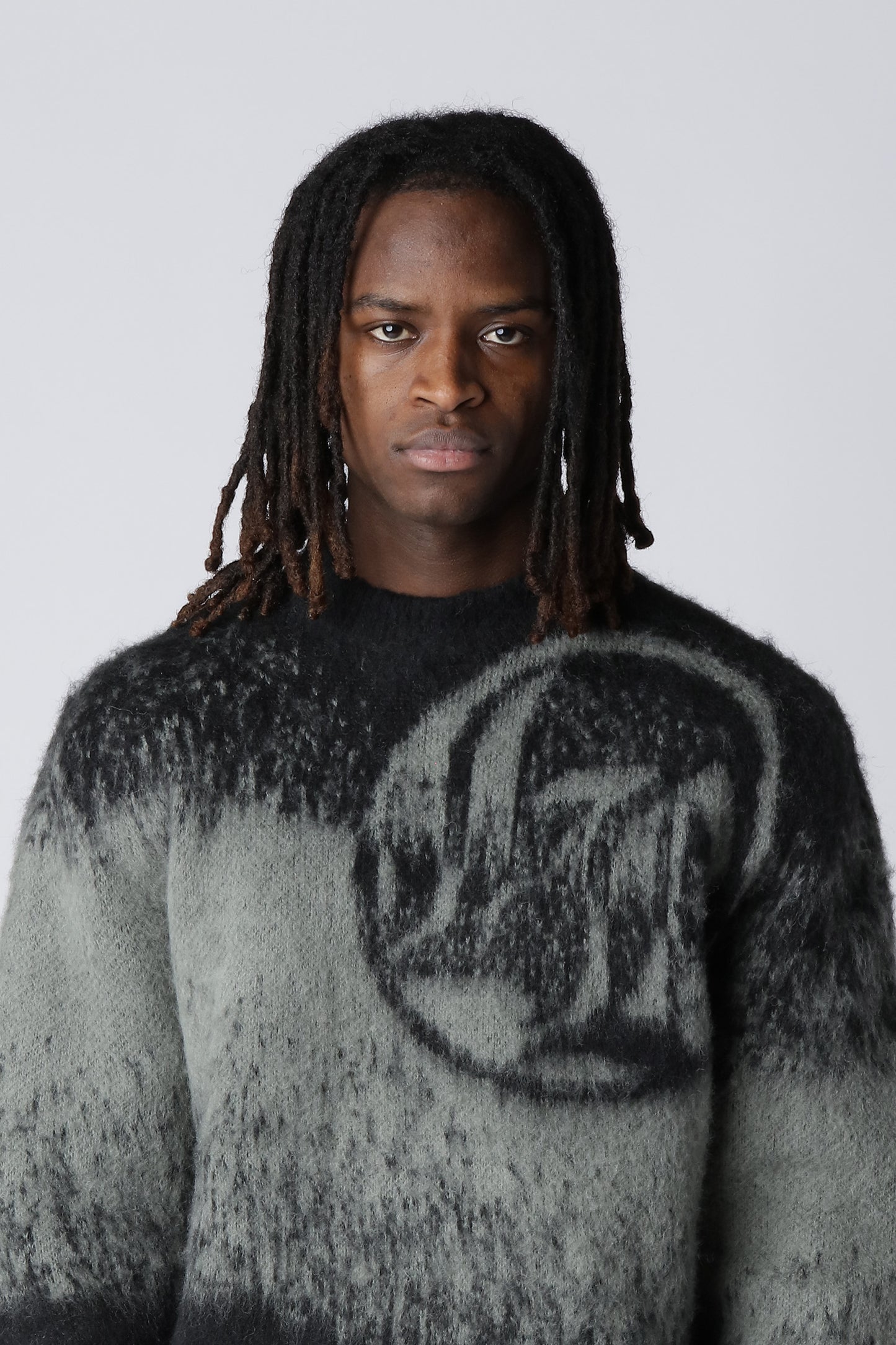 LOST BOYS - Textured Knitwear - Black/Grey