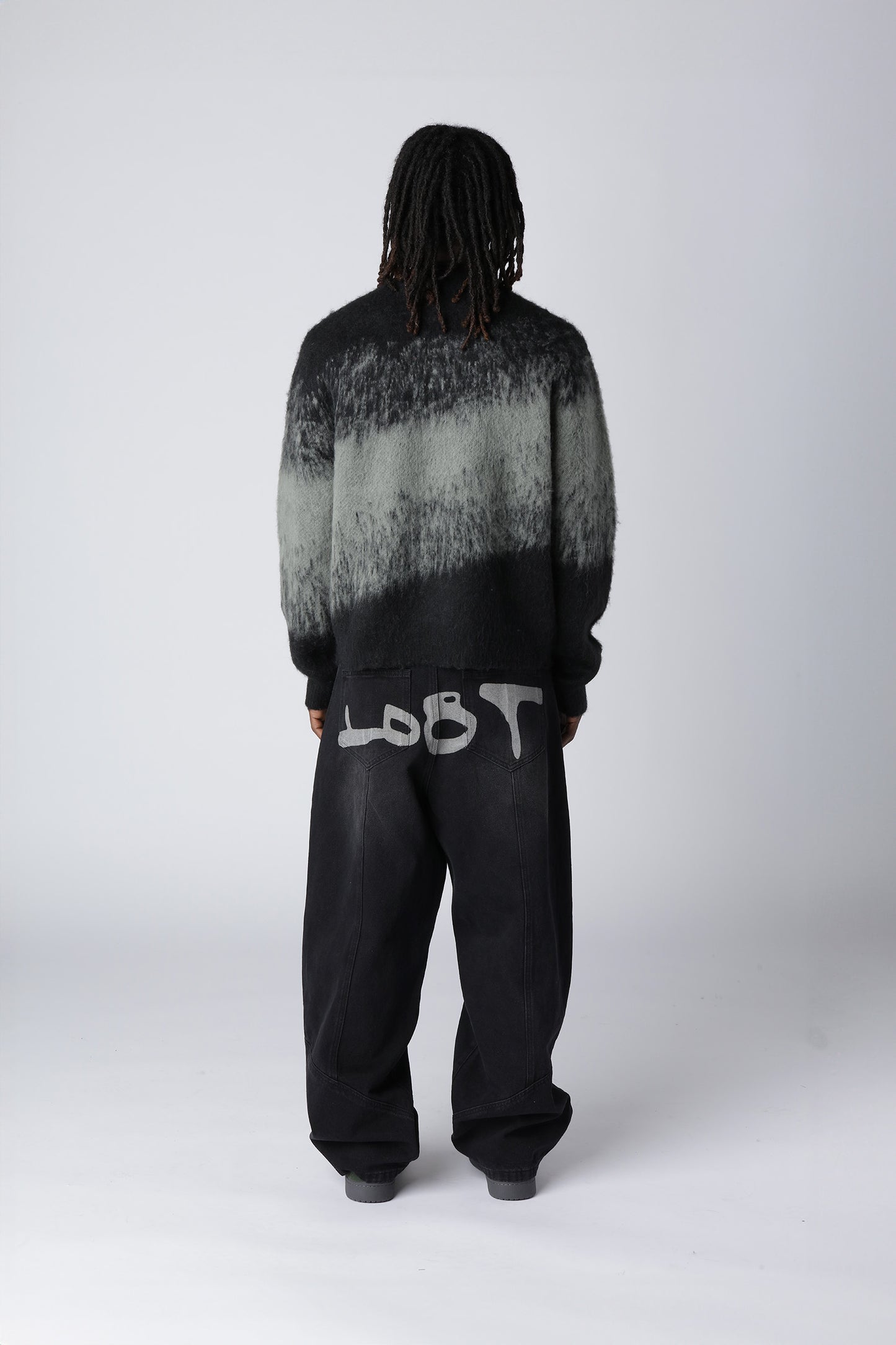 LOST BOYS - Textured Knitwear - Black/Grey