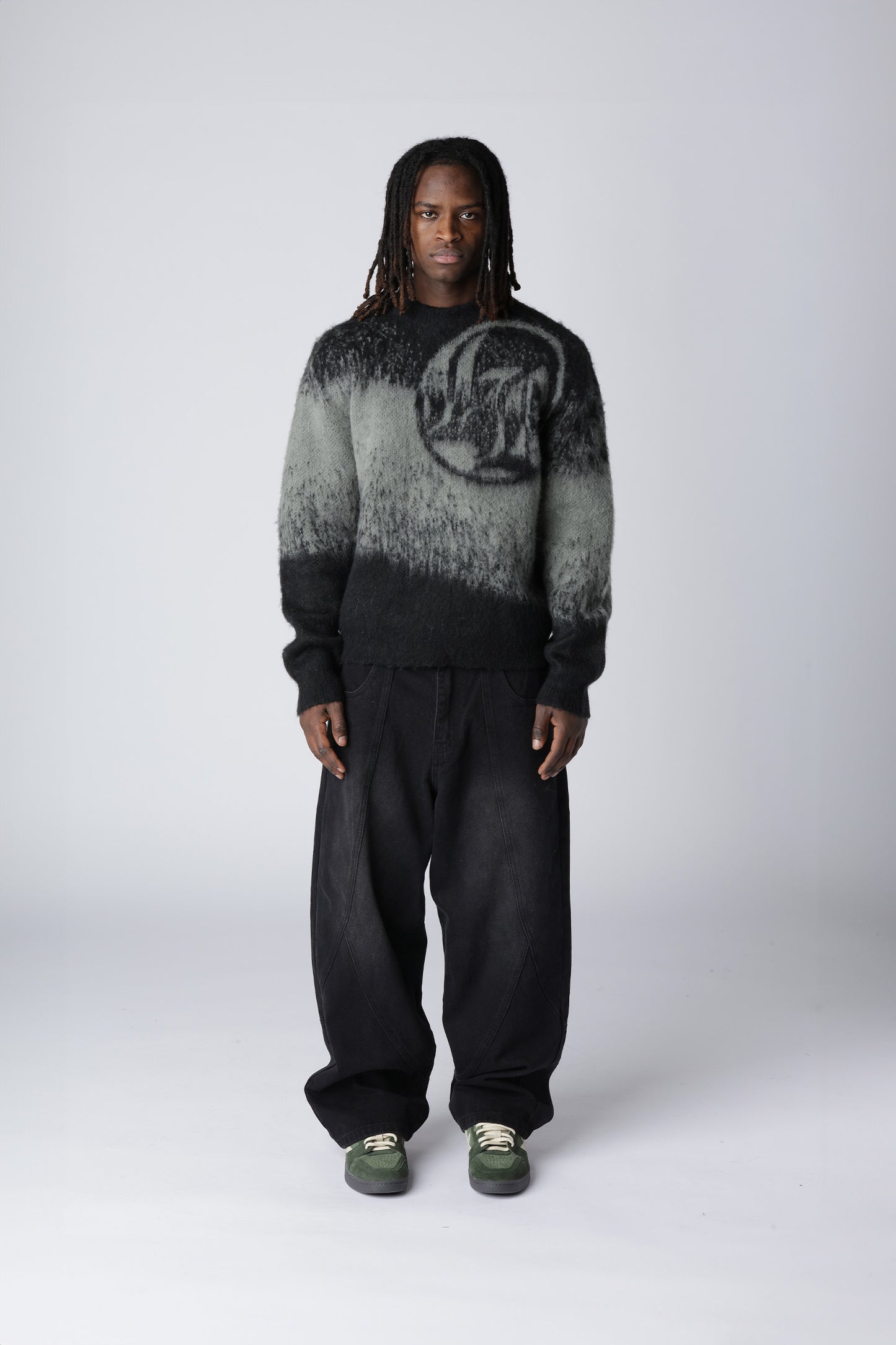 LOST BOYS - Textured Knitwear - Black/Grey