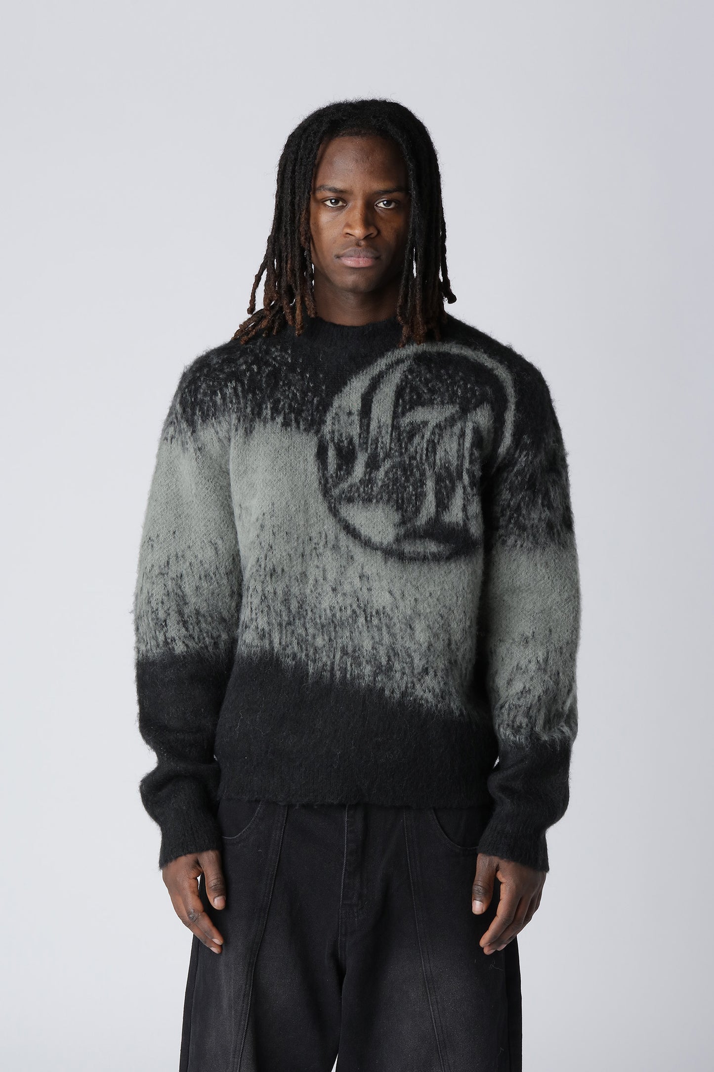 LOST BOYS - Textured Knitwear - Black/Grey