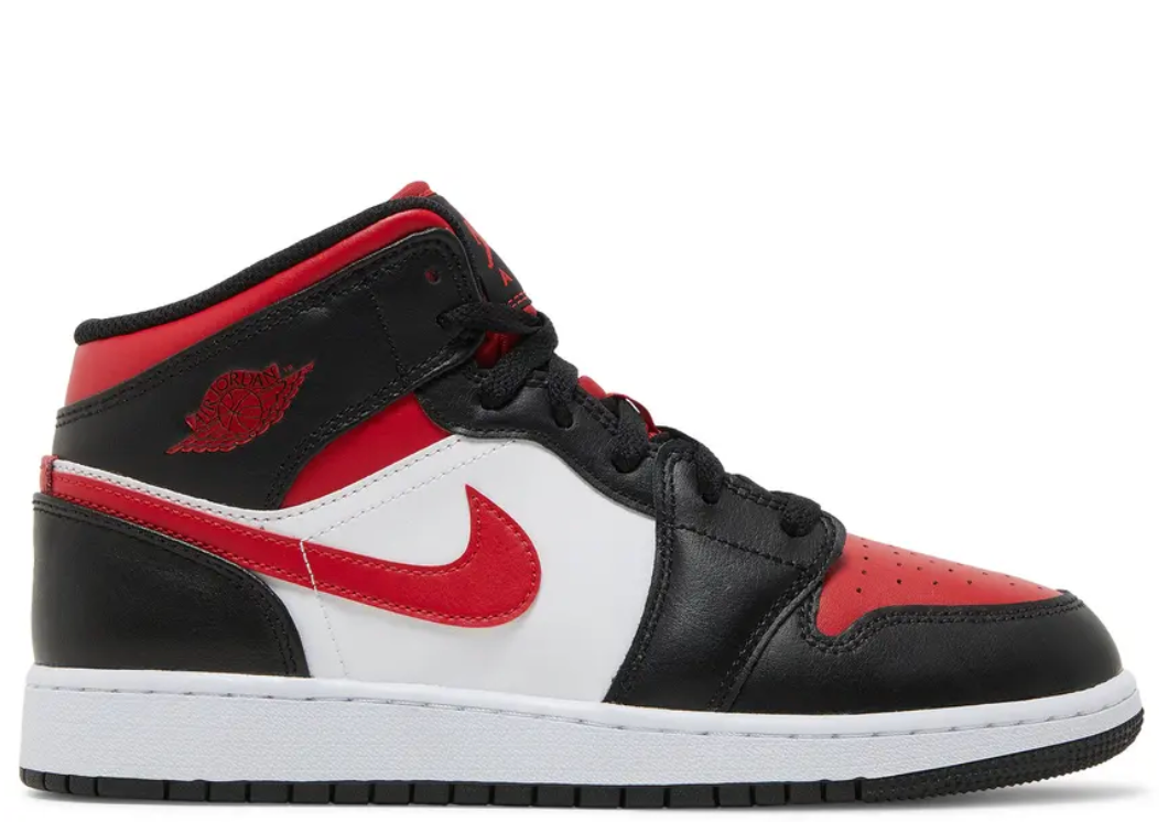 Jordan 1 Mid Black Fire Red