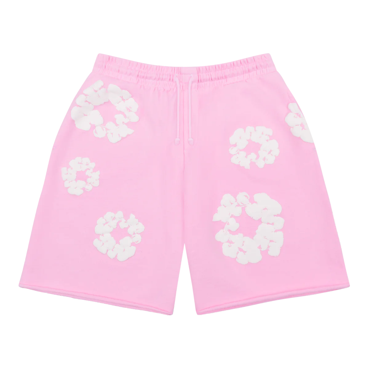Denim Tears The Cotton Wreath Shorts Pink vista frontale – pantaloncini rosa streetwear
