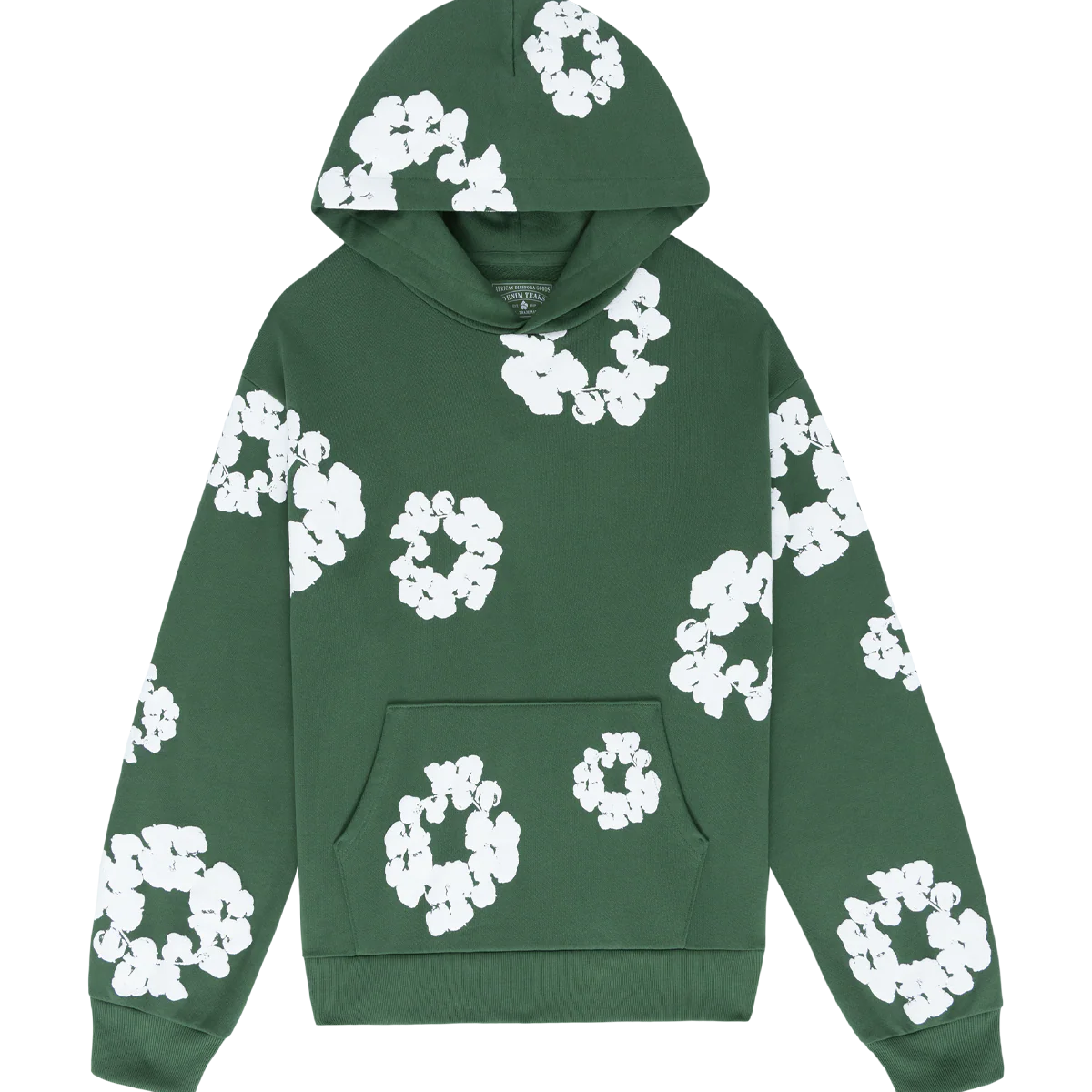 Denim Tears The Cotton Wreath Sweatshirt Green vista frontale – felpa verde streetwear