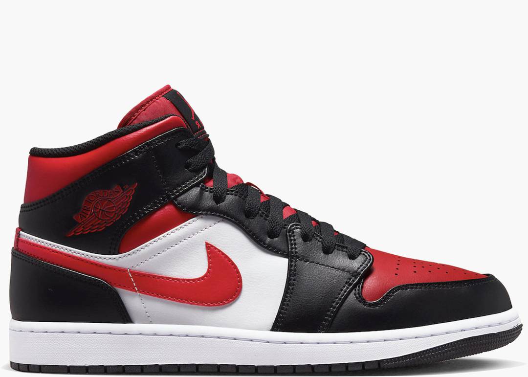 Jordan 1 Mid Black Fire Red