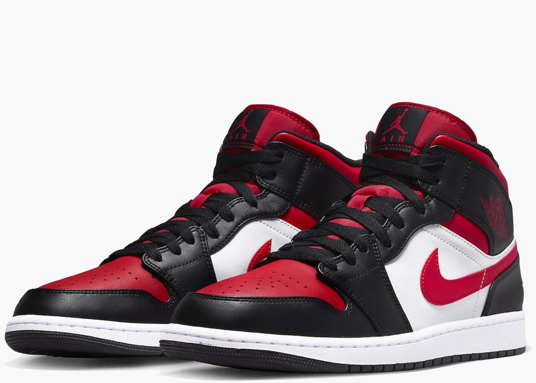 Jordan 1 Mid Black Fire Red