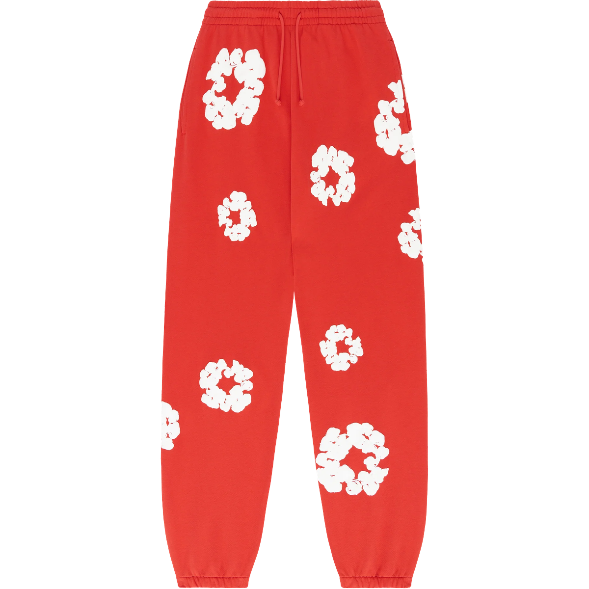 Denim Tears Cotton Wreath Sweatpant Red vista frontale – pantaloni rossi streetwear