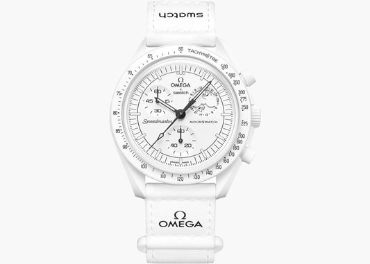 Swatch x Omega Bioceramic Moonswatch Mission To Moonphase Snoopy White