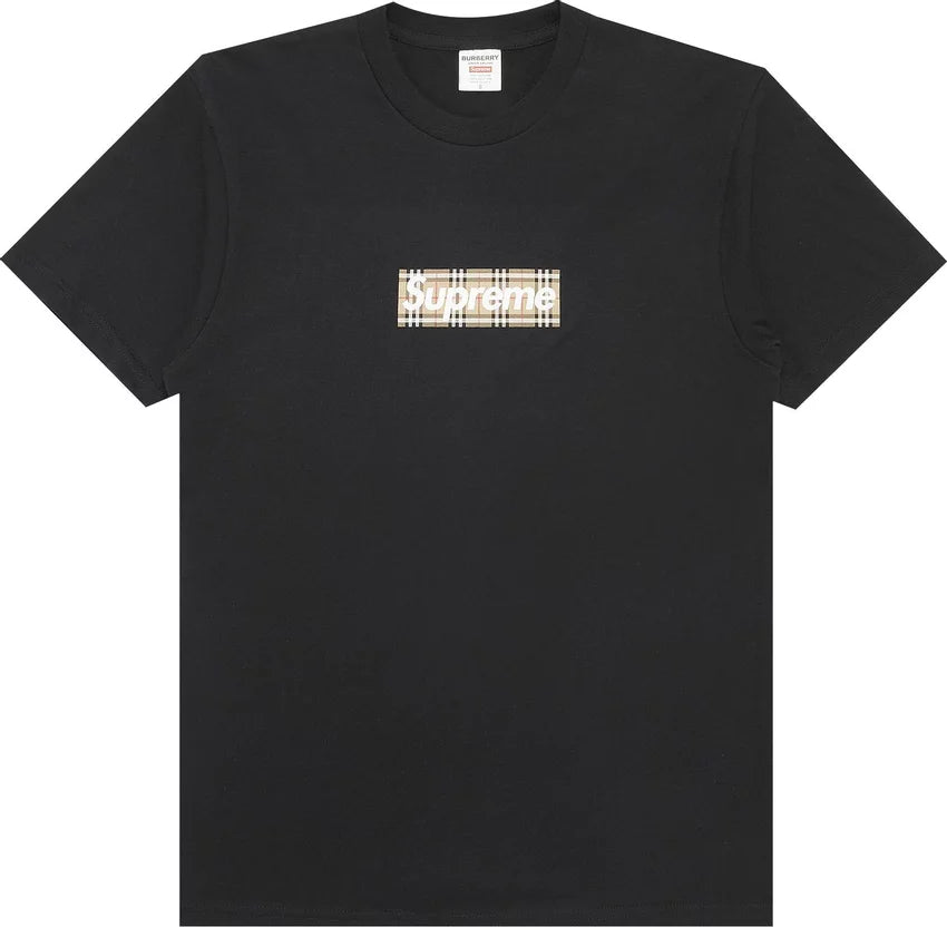 Supreme x Burberry Box Logo Tee Black