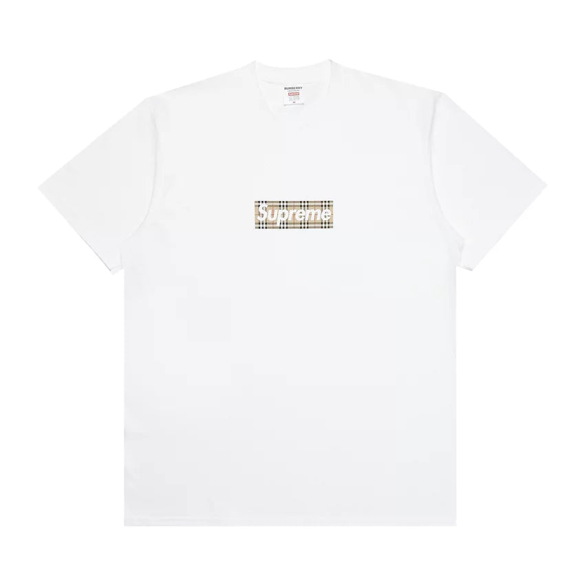 Supreme x Burberry Box Logo Tee White