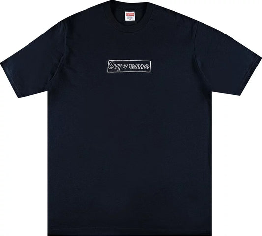 Supreme x KAWS Chalk Logo Tee Navy