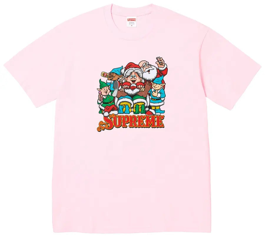 Supreme Naughty Tee Pink vista frontale – t-shirt rosa Supreme streetwear