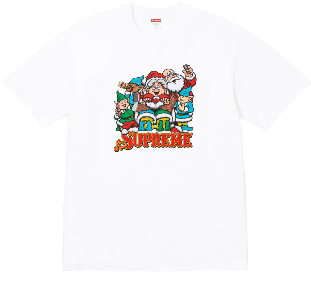 Supreme Naughty Tee White vista frontale – t-shirt bianca Supreme streetwear