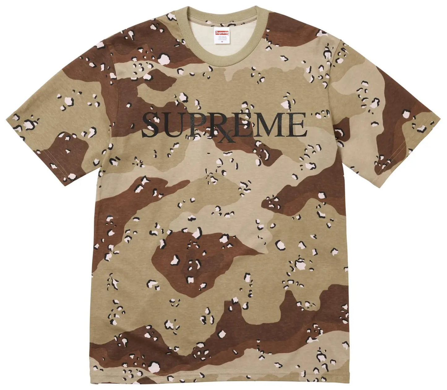 Supreme RX Tee Chocolate Chip Camo vista frontale – t-shirt camouflage Supreme streetwear